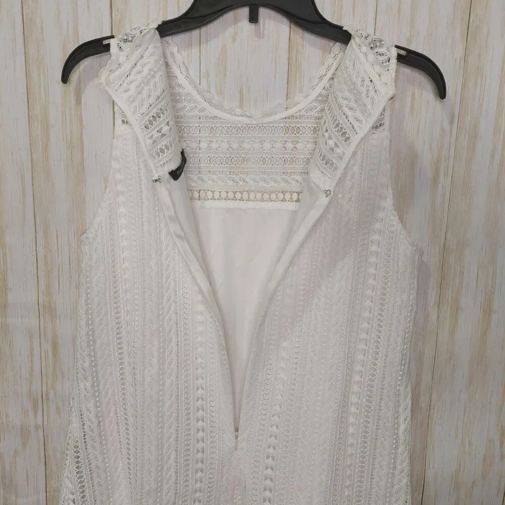 Doe & Rae Women’s Sheath~Size Small~ Sleeveless~Lace Overlay~Drop Waist~Lined - Picture 5 of 12